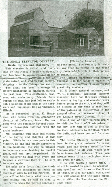 Neola Elevator Company 1910